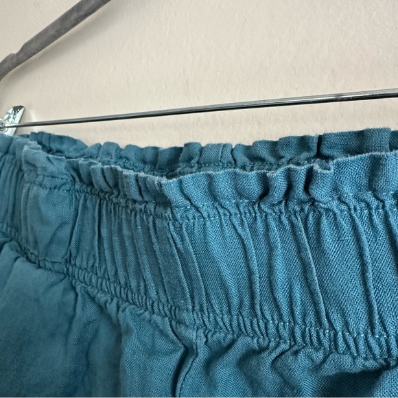 Quince • 100% European Linen High Waisted Shorts in Mineral Blue - Picture 4 of 7